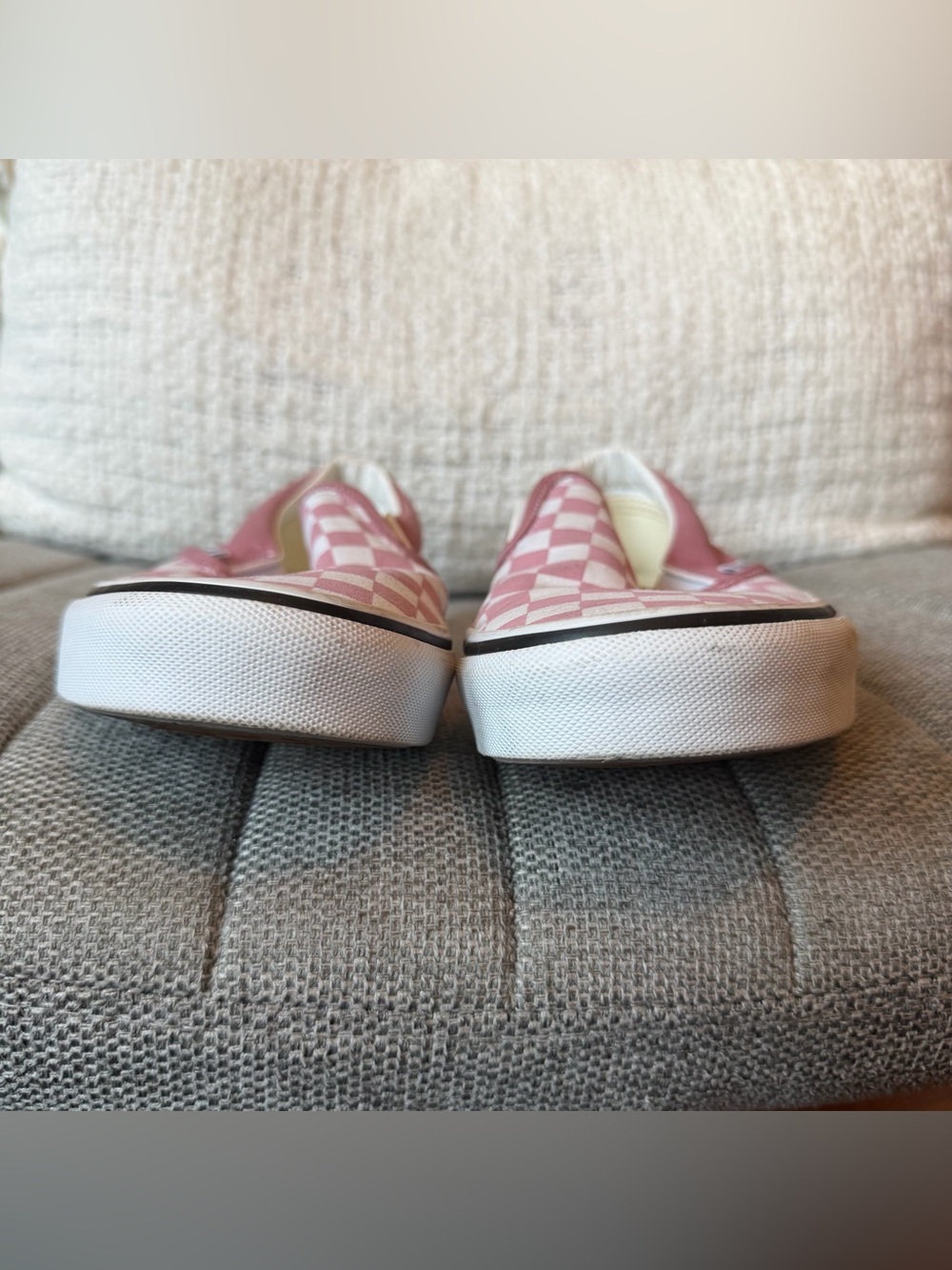 Vans Women’s Slip-On Checkerboard Pink and White - Picture 7 of 7